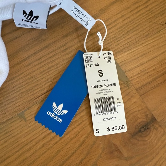 Adidas Classic White Hoodie with Black Trefoil - Men’s Small - Picture 8 of 9